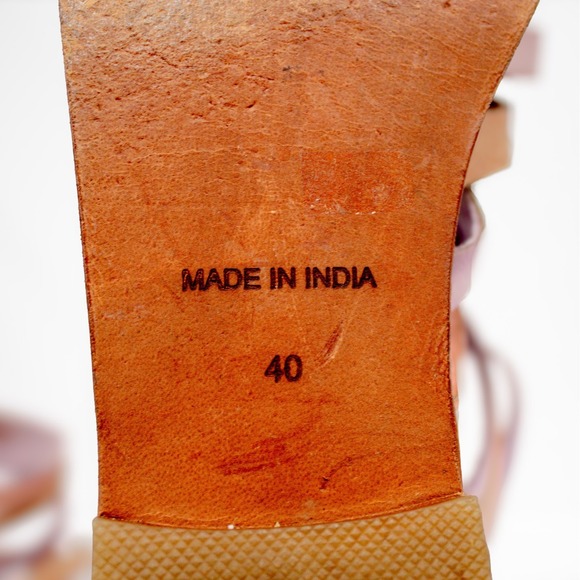 Free People Leather Gladiator Sandals Pastel Multi-Strap Zip Back Women's Size 9 - Picture 9 of 11